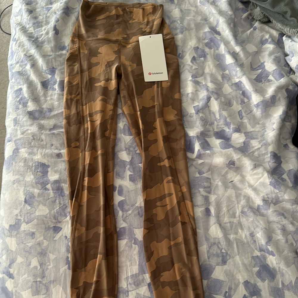 Lululemon leggings. Brown/tan camo pattern
